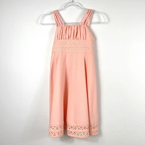 Bonnie Jean Peach Sleeveless Dress w/ Lace Detail - Girls 12 - Picture 1 of 8