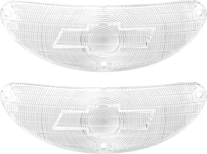 Chevrolet Bel Air 150 210 1955; lentes de lámpara de estacionamiento; transparente; con logotipo de pajarita; Foto 1 de 1