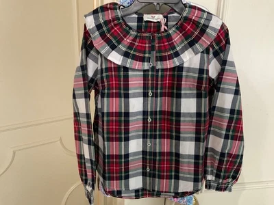Nuevo con etiquetas Top de popelina metálica a cuadros de vacaciones Vineyard Vines manga larga niñas 12 Foto 1 de 4