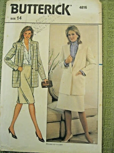 Butterick 4816 JACKET SKIRT size 14 36b sewing crafts women Uncut - Picture 1 of 6