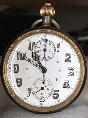 1908? Reloj Bolsillo Minerva Cronógrafo Cuerda Manual Foto 1 de 4