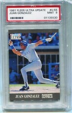 1991 Fleer Ultra Update Juan Gonzalez Card #U55, PSA-9 MINT, Texas Rangers 5530