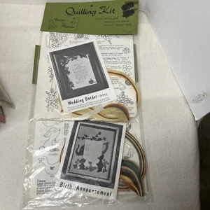 2 Vtg Quilling Kits Designs Malinda Paper Crafting Birth Announce Wedding Border - Picture 1 of 13