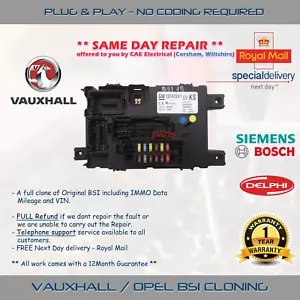VAUXHALL/OPEL BCM/BSI CONTROL MODULE CLONE/CLONING SERVICE - DATA TRANSFER - Picture 1 of 1