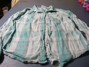 GIRLS SIZE 6X JUMPING BRAND BUTTON UP LONG SLEEVE PLAID SHIRT - Picture 1 of 3