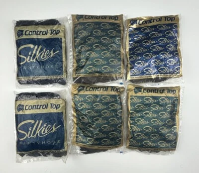 Lote De 6 PANTIMEDIAS De Colección Silkies Control Top Support 4 Negras (XL) Azul Marino (Reina) Foto 1 de 4