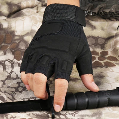 Guantes tácticos sin dedos guantes de medio dedo de combate militar para hombre Foto 1 de 4