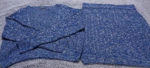 South Womens 2 Piece Blue Knit Set, Jumper & Skirt Size 18 - Picture 1 of 8