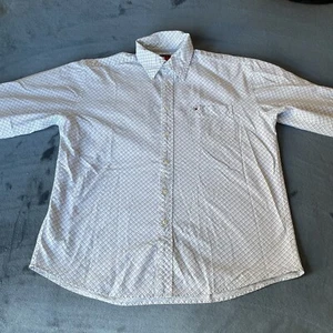 Tommy Hilfiger Men’s Long Sleeve Button Up Blue Check Collar Shirt XL - Picture 1 of 14