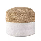 Braided Jute Filled Ottoman Natural round Pouf