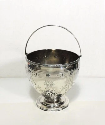 Antique Gorham Coin Silver Floral Repousse Sugar Basket ~ c. 1855-1860 - Image 1 of 4