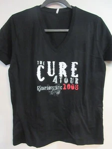THE CURE OFFICIAL MERCH 65 DAYS BAND MUSIC V-NECK T-SHIRT WOMEN'S EXTRA LARGE - Picture 1 of 6