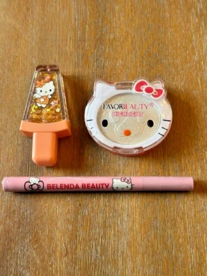 Hello Kitty Makeup Lot Moc Allure Gloss Favor Beauty Belenda Beauty Eye Liner - Image 1 of 4