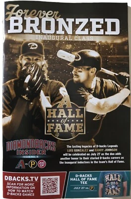 2024 Diamondbacks Dbacks Insider Program Magazine #8 - Randy Johnson & Gonzalez - Image 1 of 3