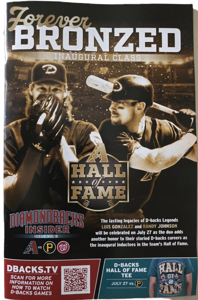 2024 Diamondbacks Dbacks Insider Program Magazine #8 - Randy Johnson & Gonzalez - Image 1 of 3