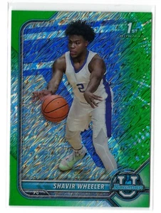 2021-22 Bowman U University 1st Chrome SHAVIR WHEELER GREEN SHIMMER #46 /99 - Picture 1 of 1
