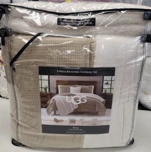UGG Brody Reversible 5-Pc. KING Comforter Set Ivory/Tan New - Picture 1 of 5