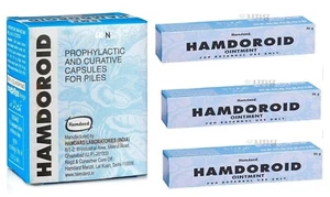 Hamdoroid 60 Capsules & 3 Tubes of 50g Each Piles Fistula Haemorrhoids Exp 2026 - Picture 1 of 3