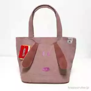 New Snoopy Peanuts tote bag Pink corduroy cloth Shimamura With Tags Japan - Picture 1 of 8