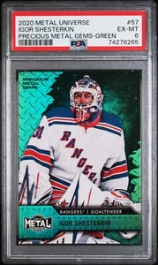 PSA 6 2020 Metal Universe #57 Precious Metal Gems Igor Shesterkin Green Alpha - Bild 1 von 2