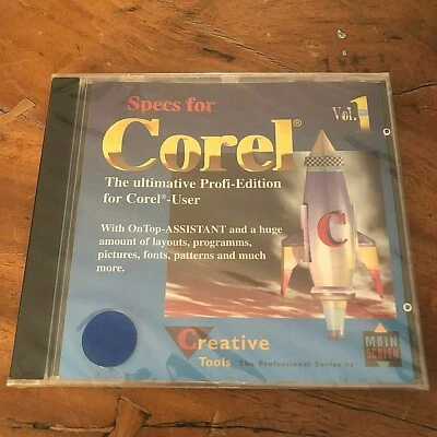Specs For Corel Vol. 1~Shareware Corel Draw~PC CD-ROM Windows 95/3.1~NEW~SEALED - Image 1 of 2