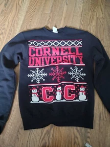 Champion Eco Fleece Cornell Big Red Ugly Christmas Sweatshirt, Women's Sz XS - Picture 1 of 5