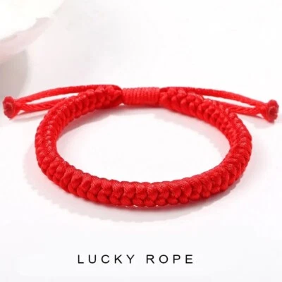 Pulsera Roja Protección del Mal de Ojo Buena Suerte Modelo Ajustable NUEVO Gruesa Foto 1 de 4