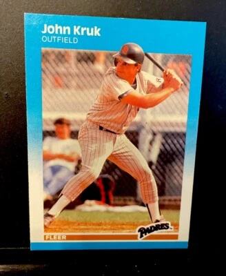 1987 Fleer 420 John Kruk   San Diego Padres  RC Baseball Card Phillies WOF - Image 1 of 2