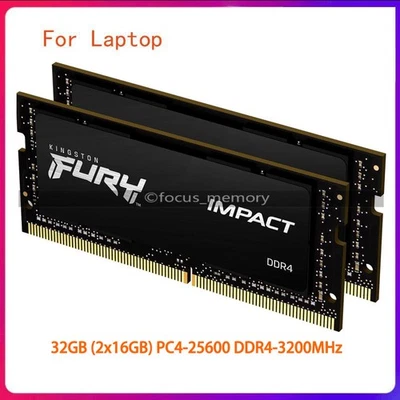 KIT de memoria para computadora portátil Fury Impact 32 GB (2x16 GB) 260 pines DDR4 SO-DIMM 3200 PC4-25600 Foto 1 de 4