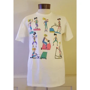 Vintage 1991 The Health Club By Juli Size L Shirt Aerobic Exercise Yoga Gym - Bild 1 von 6