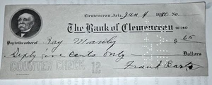 The Bank of Clemenceau Cancelled Counter Check 1930s Arizona Mining Company Town - Picture 1 of 5