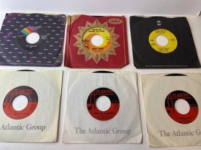 Tested Lot Of 6 45's Records 7" 45 rpm Vinyl Mixed Genres With Company Sleeves - Image 1 of 4