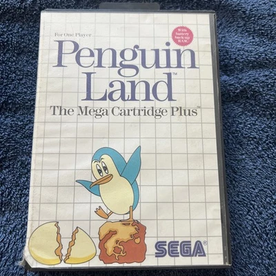 Penguin Land Sega Master System 1988 No Manual Vintage Video Game Cart Case - Image 1 of 4