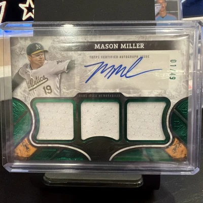 2025 Topps Tier One 01/49 Mason Miller Auto Relic Green Athletics - Image 1 of 2