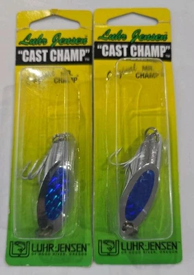 Lot of 2- Luhr-Jensen Jigging Spoon Metal Casting Bass Lure Freshwater Saltwater - Image 1 of 4