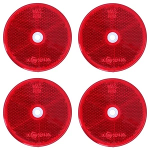 Red Round Rear Reflector Pack of 4 for Trailers Fence Gate Posts TR072 - Picture 1 of 8