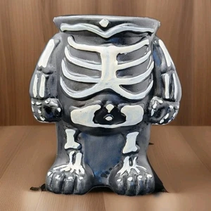 Halloween Skelleton Blow Mold Pumpkin Stand Lowes 10.5 " Haunted Living - Picture 1 of 14