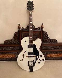Dean Psychobilly Cabbie  White Semi-hollow Electric Guitar - Picture 1 of 6