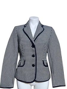 Womens Jones New York Collection NWT Stretch Navy & White blazer Jacket Lined 6 - Picture 1 of 9