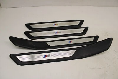 Juego de molduras de umbral de entrada de puerta deportiva M delantera y trasera BMW OEM F02 740Li 750Li 09-15 Foto 1 de 4