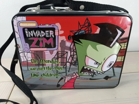 Hot Topic Invader Zim 2001 Metal Lunchbox Rare Vtg Collectible Original Strap Cover