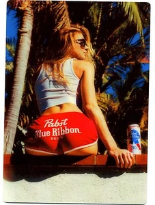 Sexy Cerveza de Cinta Azul Pabst - Gran Imán de Cerveza de Metal - Bonito Butt PBR - Imagen 1 de 1