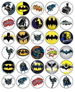 Batman & Robin Edible Cupcake Toppers Wafer Birthday Cake Decoration (3 Designs) - Picture 1 of 6