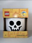 LEGO Storage Head Small White Skeleton Skull Container Halloween Decor 6"x7.5