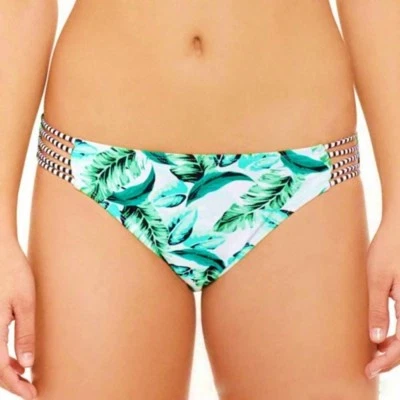 Malibu Verde Hoja Tirantes Hipster Bikini Parte Inferior Traje de Baño Juniors Damas XL Foto 1 de 2
