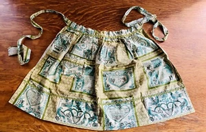 Vintage Waverly Bonded Glosheen Half Apron Marriage Blessing MCM￼ Ricrac 70s ? - Picture 1 of 16