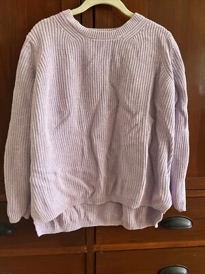 525 America 毛衣女式中号灰色套衫 100% 棉弹力重量级  — 第 1/4 张图片