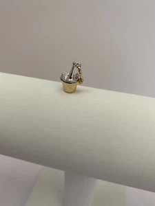 18k Massiv 2 Ton Gold 3D Zum Öffnen Champagner Flasche im Eimer Anhänger, Charm - Bild 1 von 9
