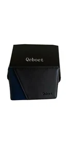 Slim Black Blue Leather Bifold Men's Wallet With Removable Money Clip Gift Boxed - Picture 1 of 3