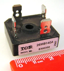 Rectificador de puente International Recfier 26MB140A 25A 1400V 4 pines OM0374 - Imagen 1 de 3